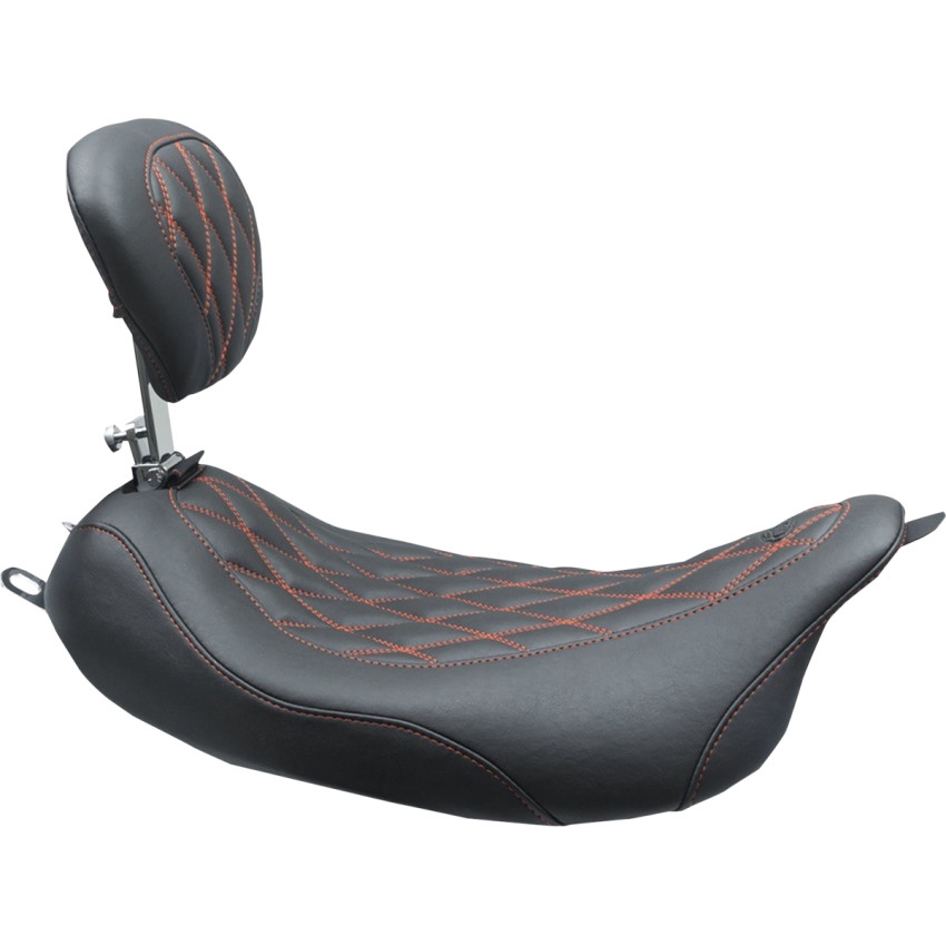 Wide Tripper Seat with Driver Backrest - Doble Diamond - Black/Red