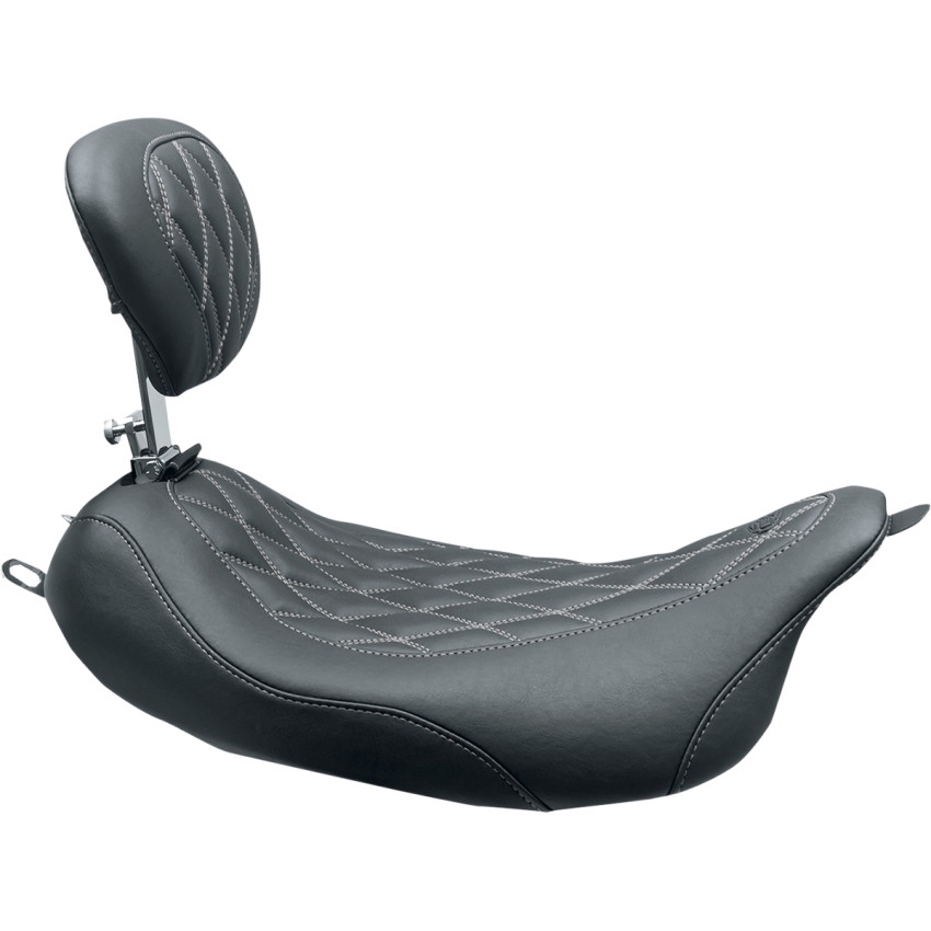 Wide Tripper Seat with Driver Backrest - Doble Diamond - Black/Gray
