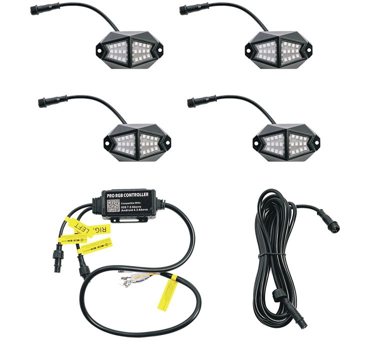 Wide-Angle LED Rock Lights - 4 POD