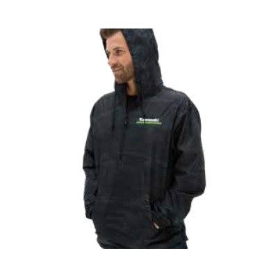 3 Green Lines Camo Half Zip Pullover Hooded Lightweight Windbreaker Jacket