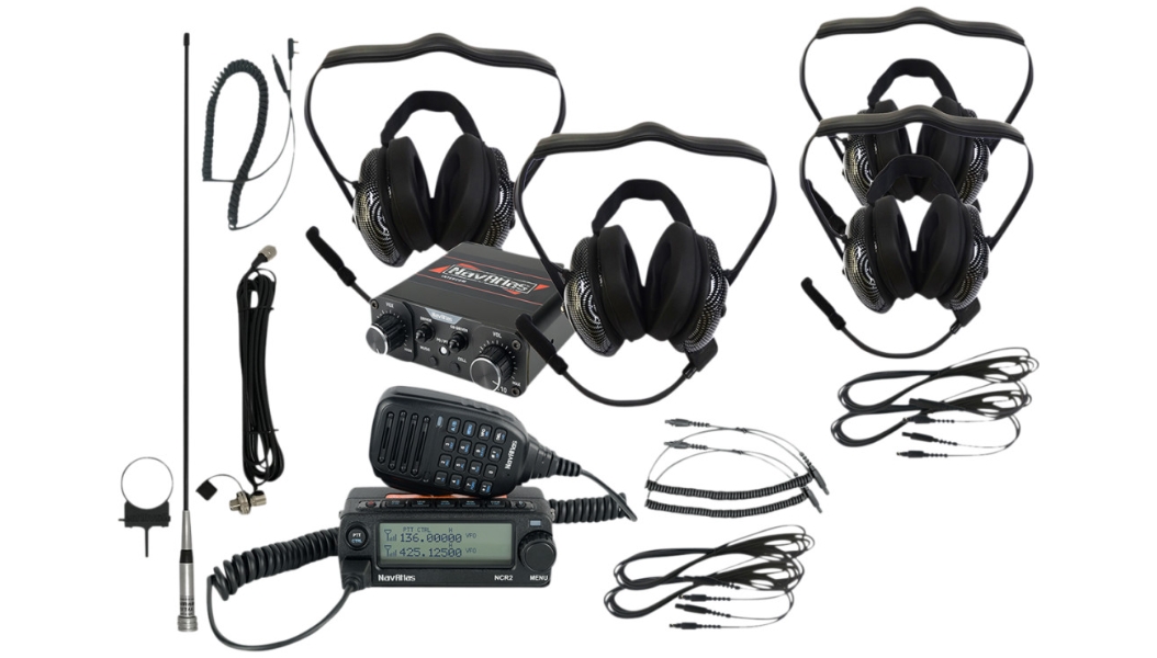 Intercom and Radio Kit with Four Behind-The-Neck Headsets