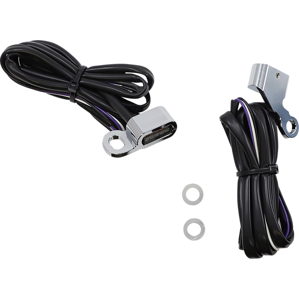 LED Handlebar Marker Lights - Chrome with Smoke Lens