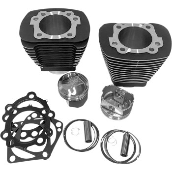 Bolt-On Big Bore Kit (85in. Domed) - Bore 3-9/16in. - 10.3:1 Compression - Black w/ highlighted fins