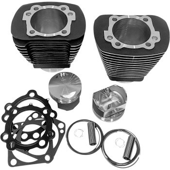 Bolt-On Big Bore Kit (85in. Flat Top) - Bore 3-9/16in. - 9.0:1 Compression - Black/Highlighted Fins