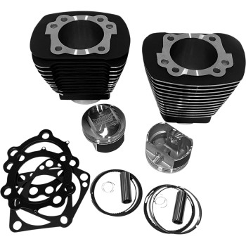Bolt-On Big Bore Kit (92in. Flat Top) - Bore 3-9/16in. - 10.3:1 Compression - Black/Highlighted Fins