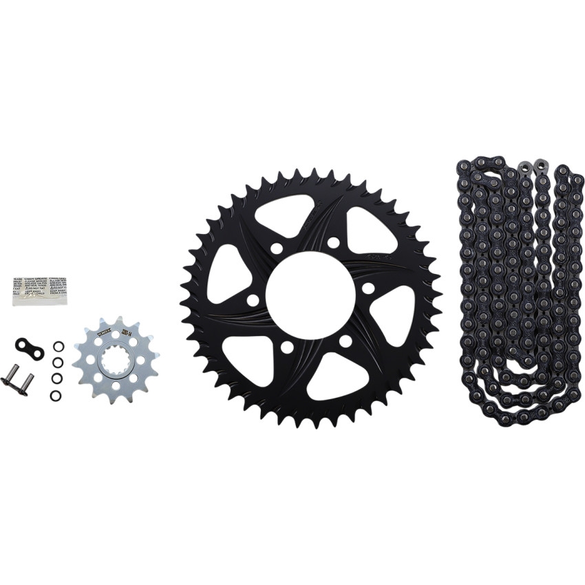 WSS Warranty Chain and Sprocket Kit - Black - 45 Rear - 14 Front