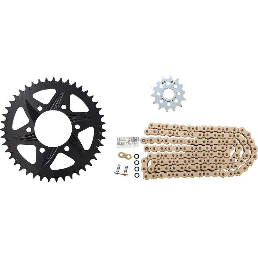GFRS Go Fast Street Chain and Sprocket Kit - Gold - 43 Rear - 14 Front