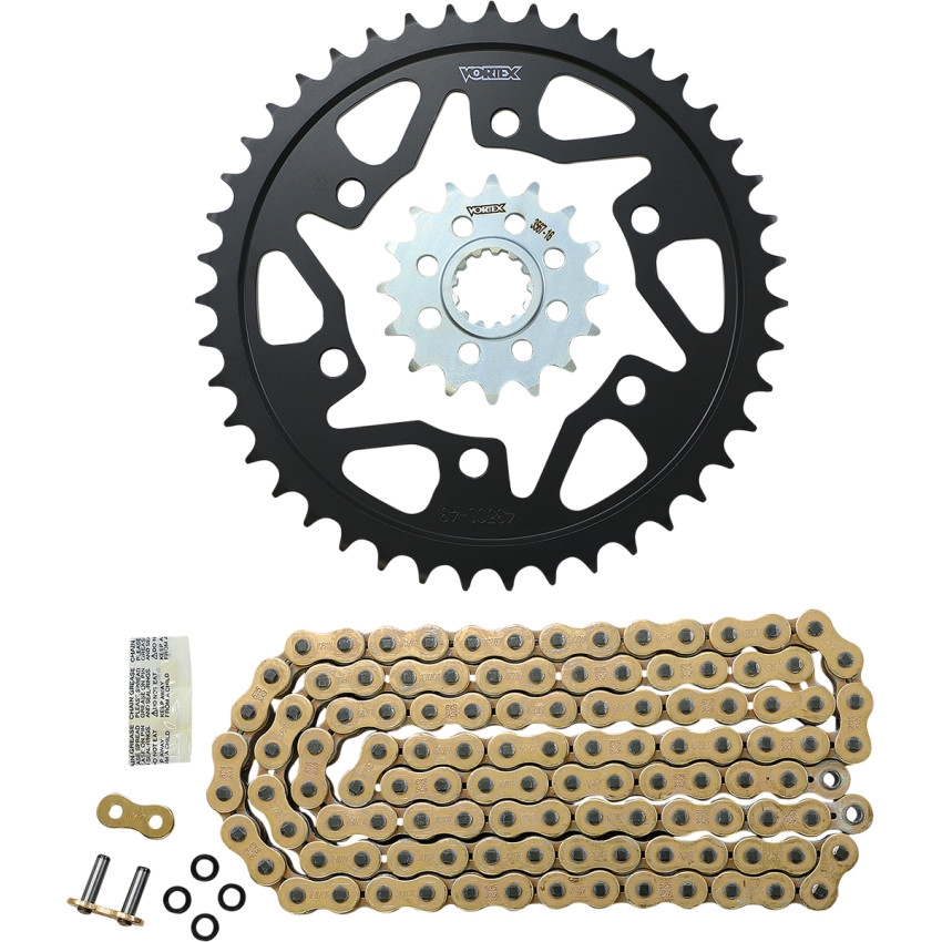 WSS Warranty Chain and Sprocket Kit - Gold - 43 Rear - 16 Front