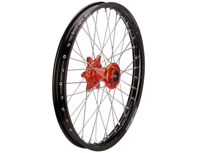 SX-1 Complete Front  Wheel - 21in. x 1.60in. -  Black Wheel/Orange Hub