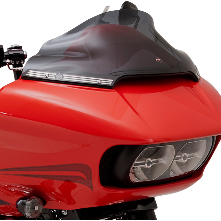 Kerf (Klock Werks Logo) Flare Series Windshield Trim - Black/ chrome