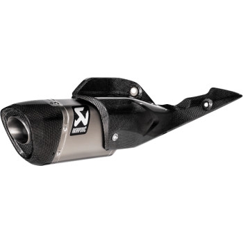 Single Titanium Muffler with Carbon End Cap and Carbon Heat Shield