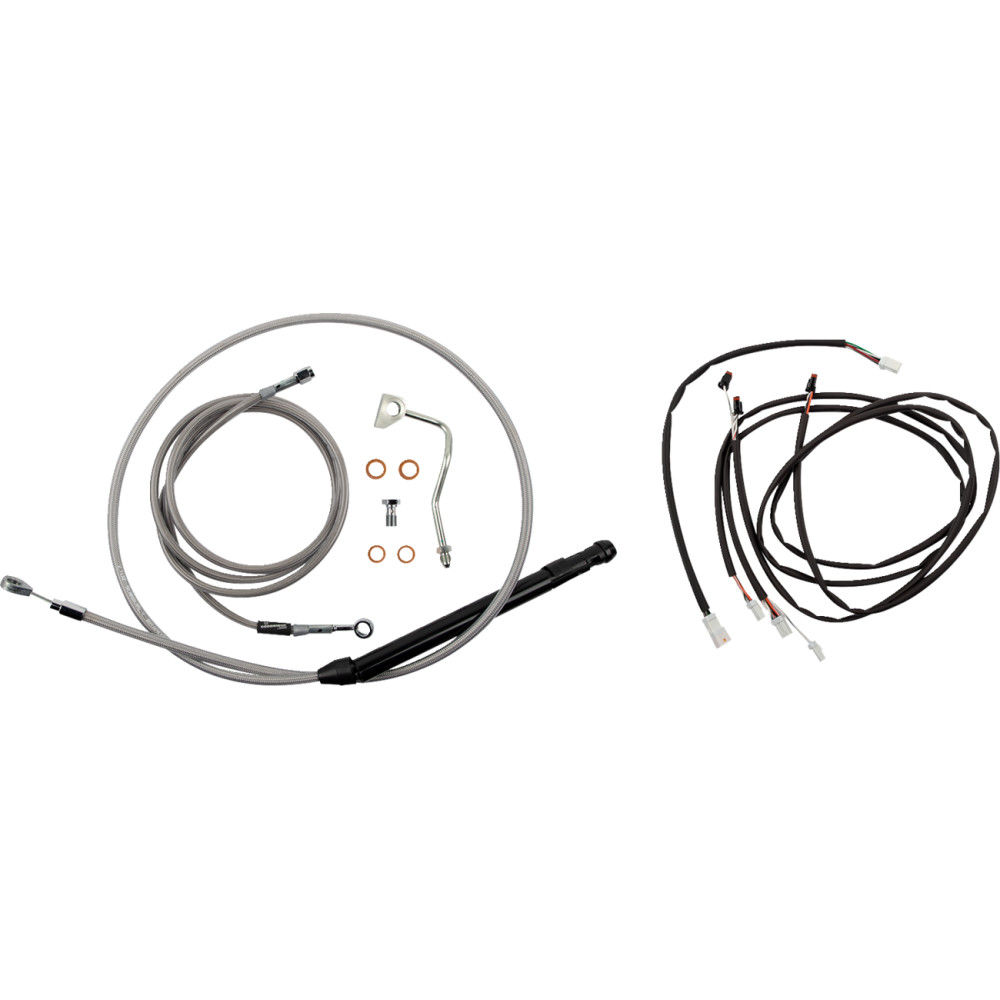 Extended Cable/Brake Line Kit for 14in. Ape Handlebar - Stainless Steel