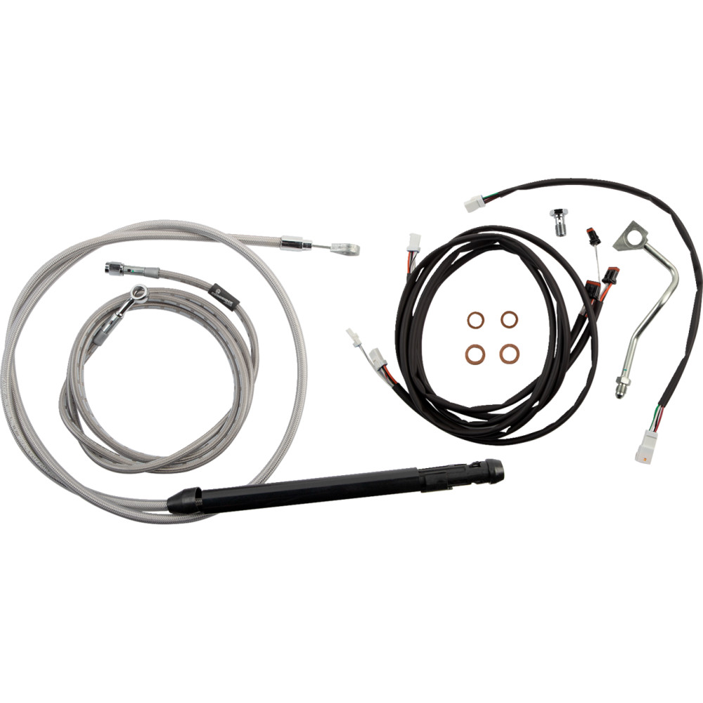 Extended Cable/Brake Line Kit for 18in. Ape Handlebar - Stainless Steel