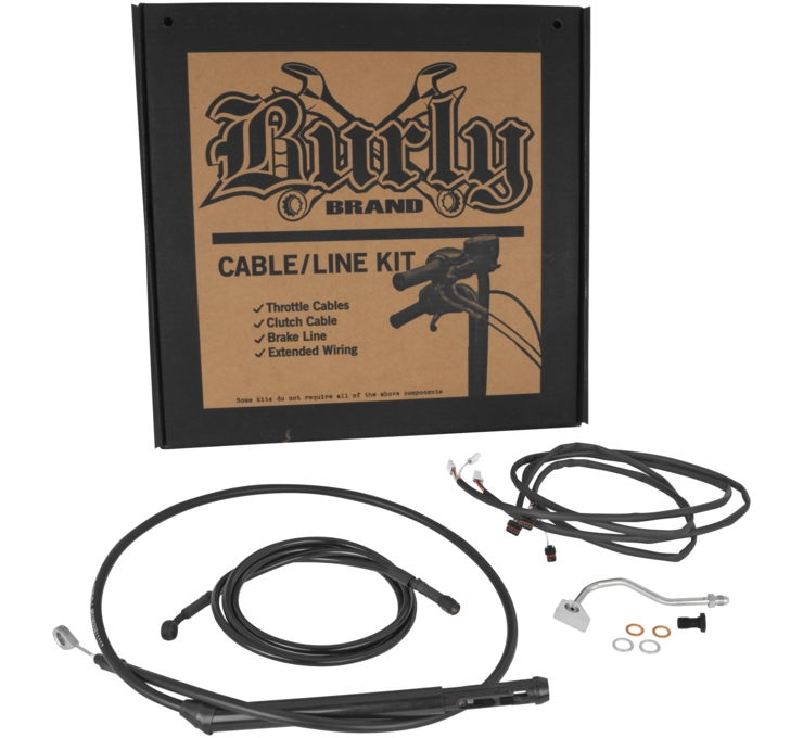 Extended Cable/Brake Line Kit for 15in. Ape Handlebar - Black