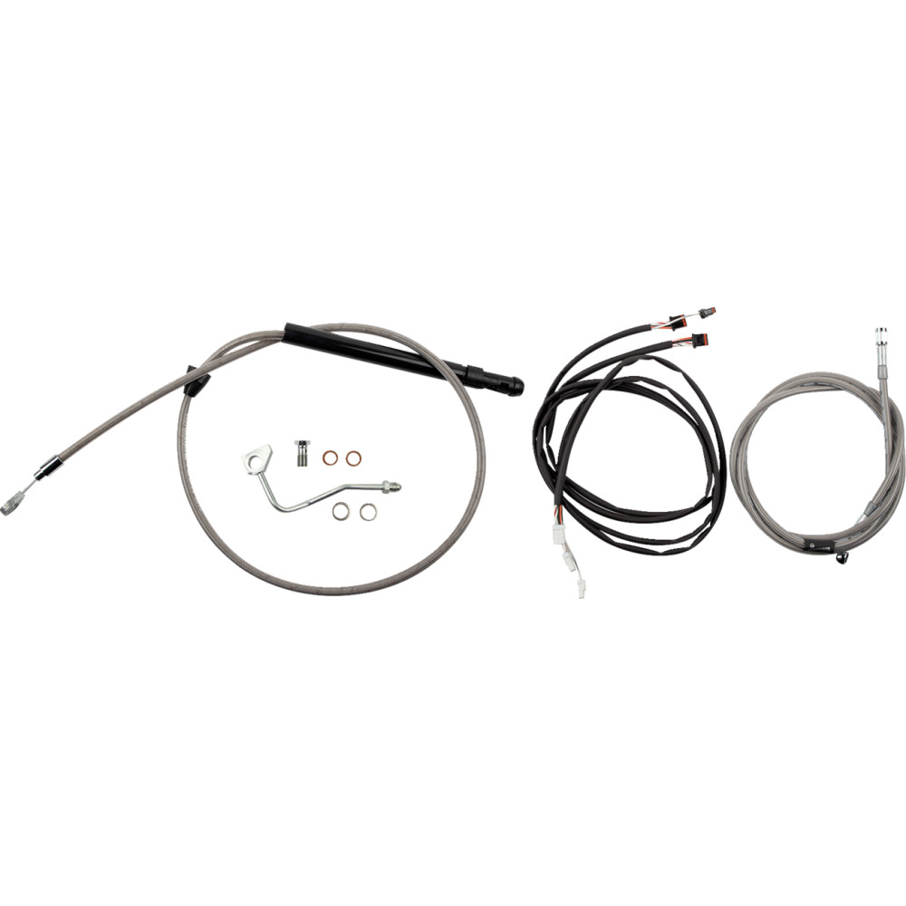 Extended Cable/Brake Line Kit for 13in. Ape Handlebar - Stainless Steel