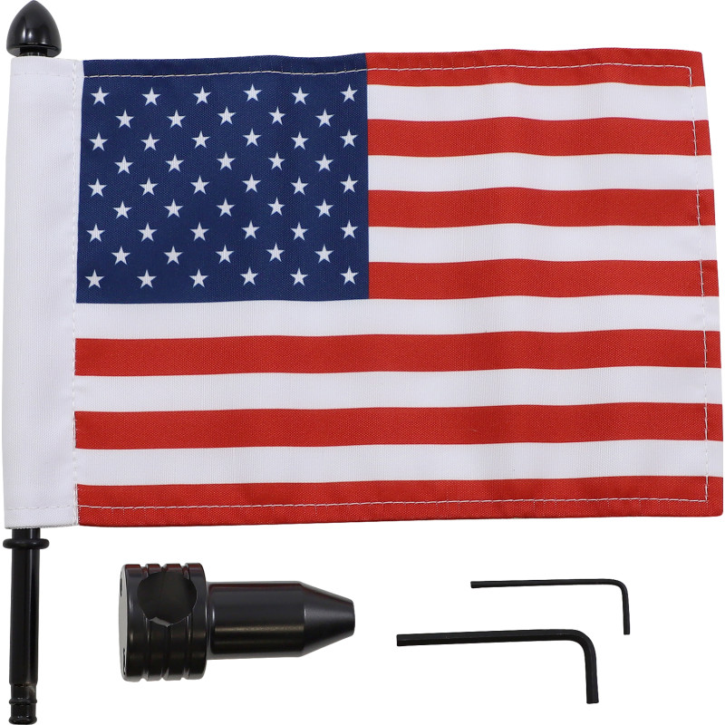 Saddlebag Bar Flag Mount with Flag - 3/4in. Bar - 6in. x 9in. Flag