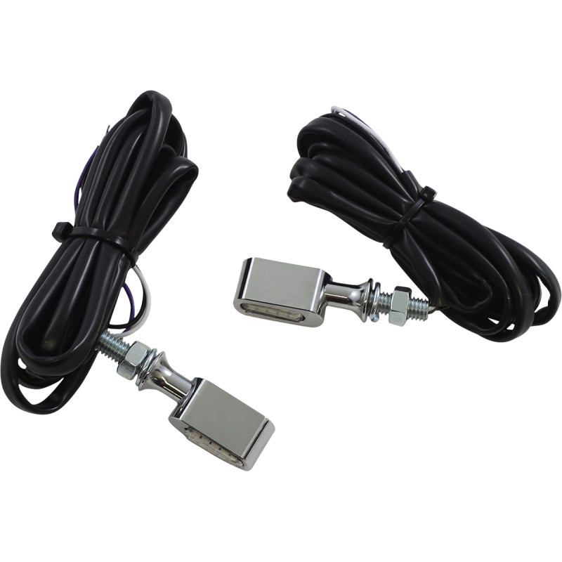 Front LED Markers Lights - Chrome - Clear Lens