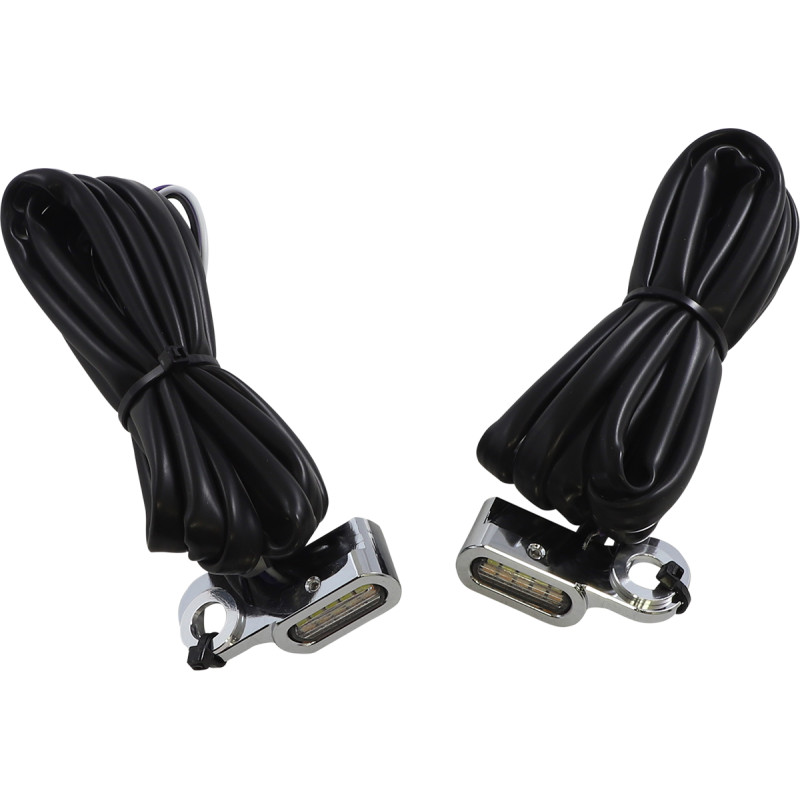 LED Handlebar Marker Lights - Chrome - Clear Lens