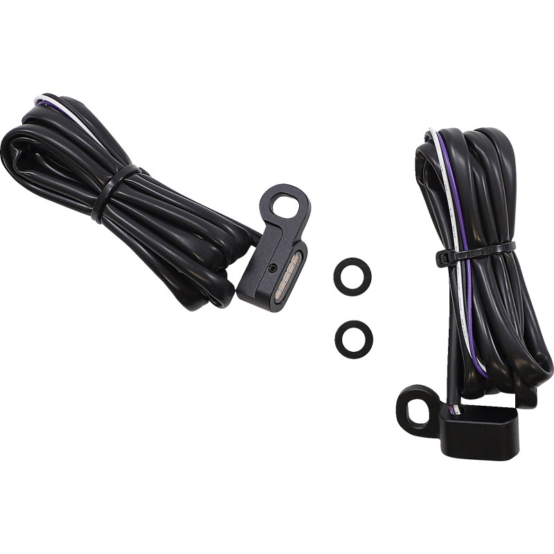 LED Handlebar Marker Lights - Matte Black - Clear Lens