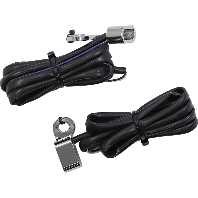 LED Handlebar Marker Lights - Chrome - Smoke Lens