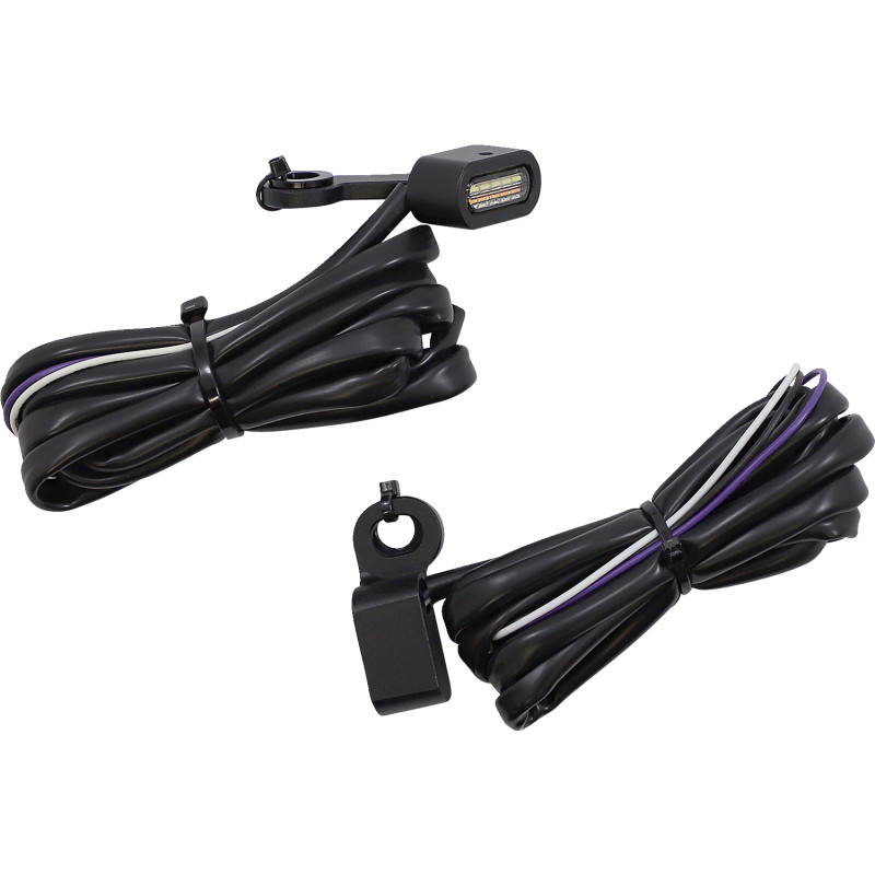 LED Handlebar Marker Lights - Matte Black - Clear Lens