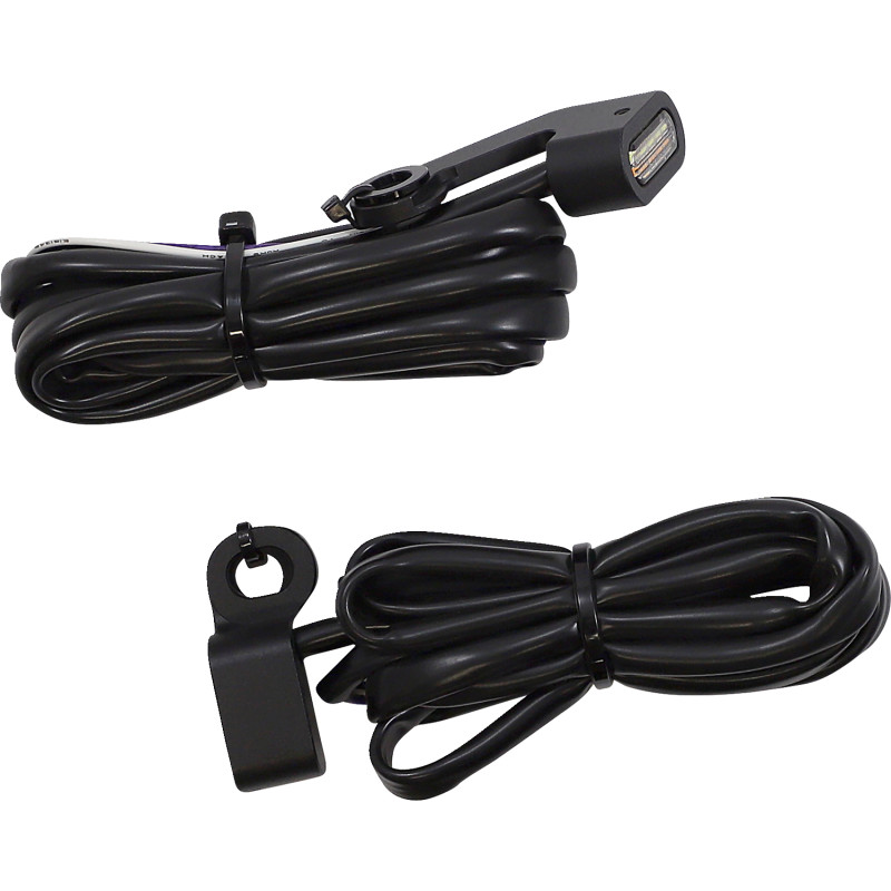 LED Handlebar Marker Lights - Matte Black - Clear Lens