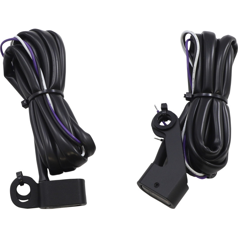 LED Handlebar Marker Lights - Matte Black - Smoke Lens