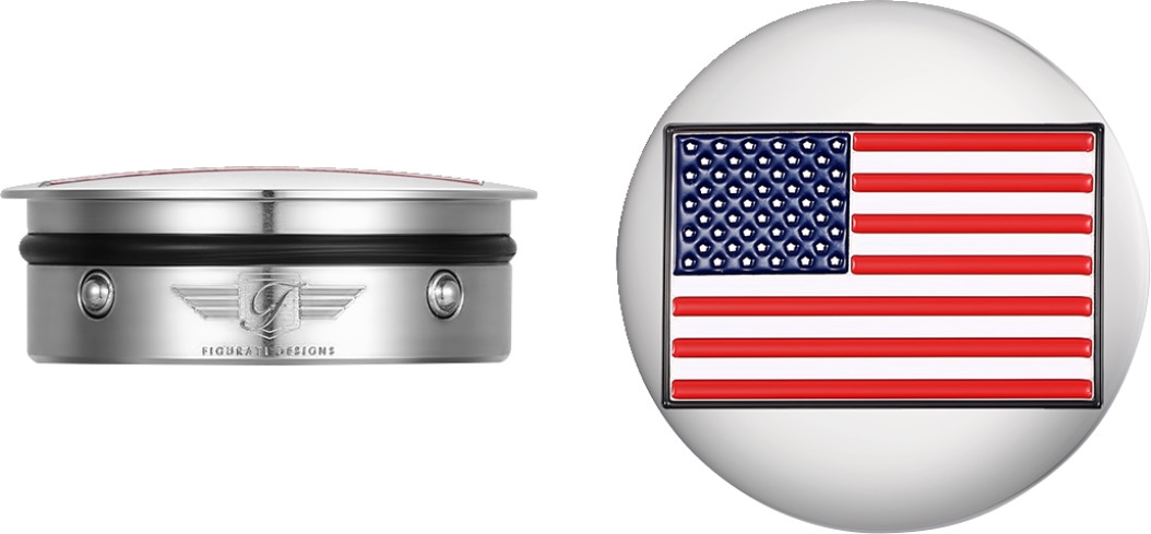 Swingarm Pivot Cover - Stainless Steel with American Flag