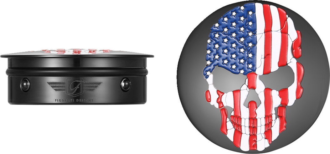 Swingarm Pivot Cover - Black with American Flag Skull