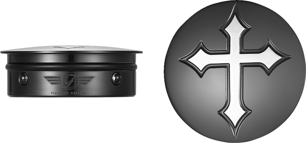 Swingarm Pivot Cover - Black with Cross