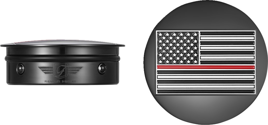 Swingarm Pivot Cover - Black with Red Line flag