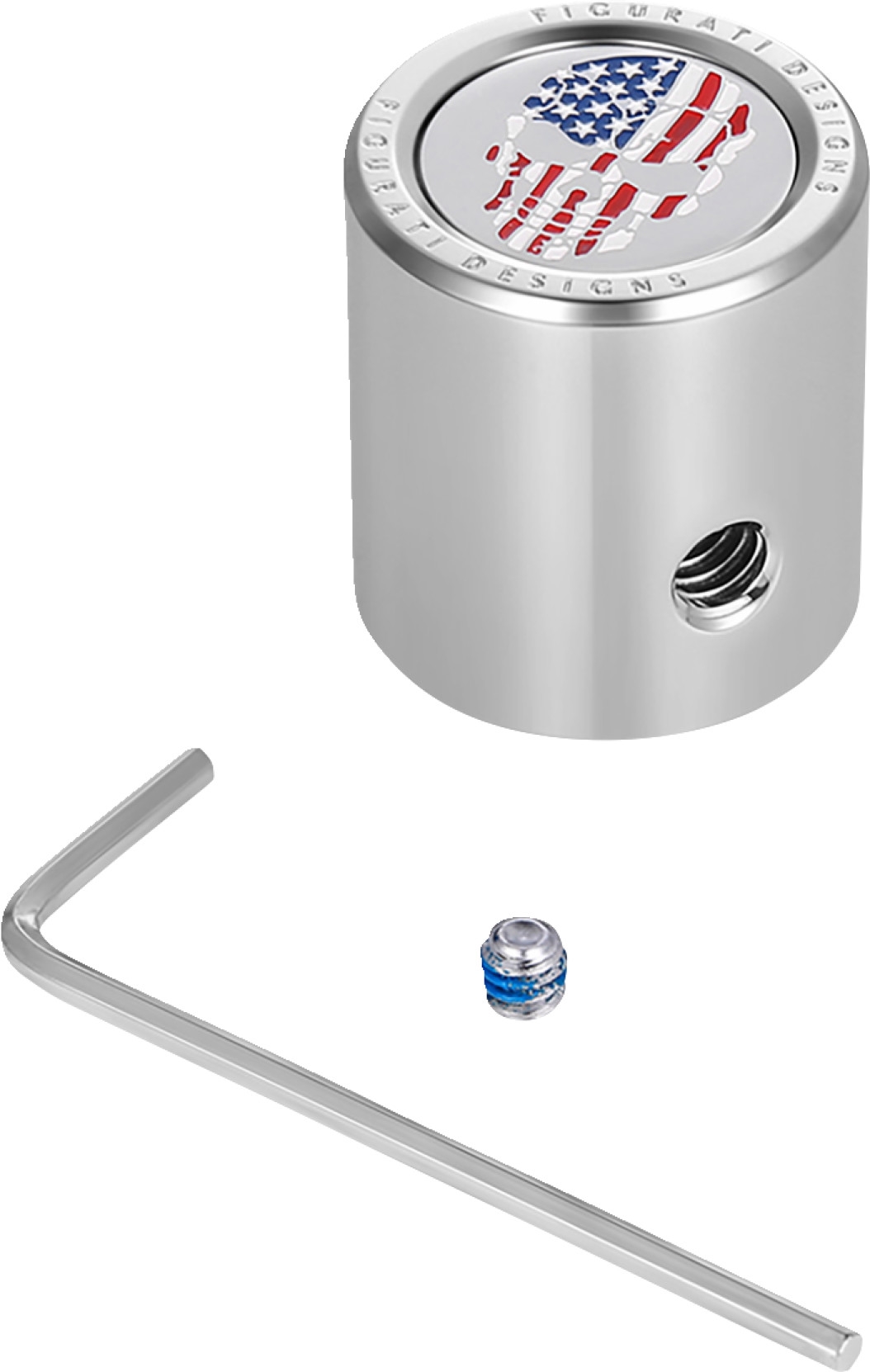 Heel-Toe Shifter Cover - Stainless Steel with American Flag Skull