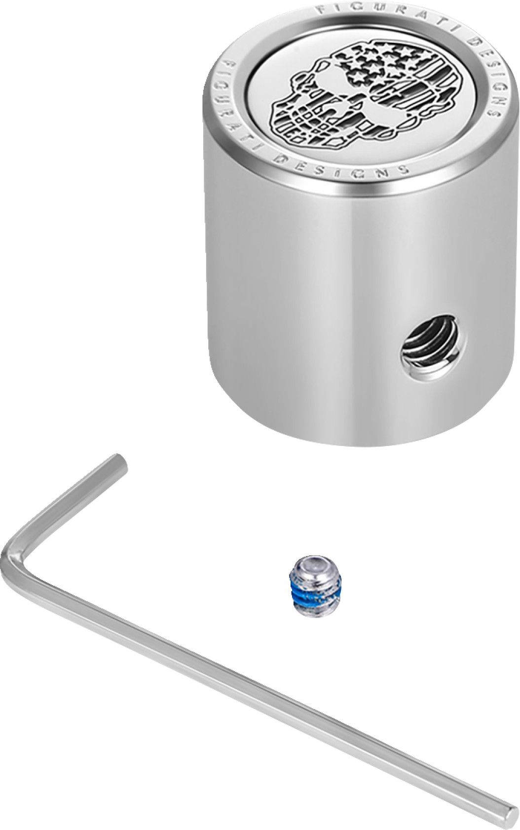 Heel-Toe Shifter Cover - Stainless Steel with Contrast Cut American Flag Skull