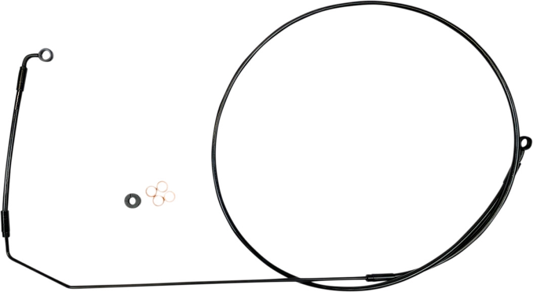 XR Stainless Dot Brake Line Kit - Stock - Black with Black Fittings