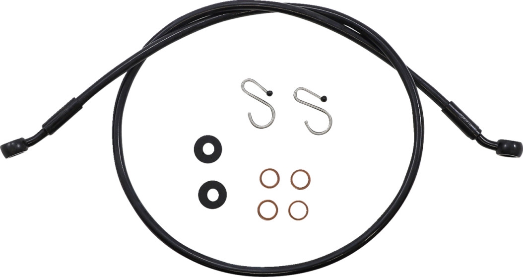 XR Stainless Dot Brake Line Kit - +8in. / +10in. - Black with Black Fittings