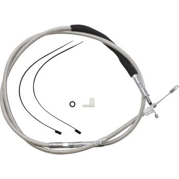 Alternative Length Polished Stainless II Braided High Efficiency Clutch Cable - 67-11/16in.