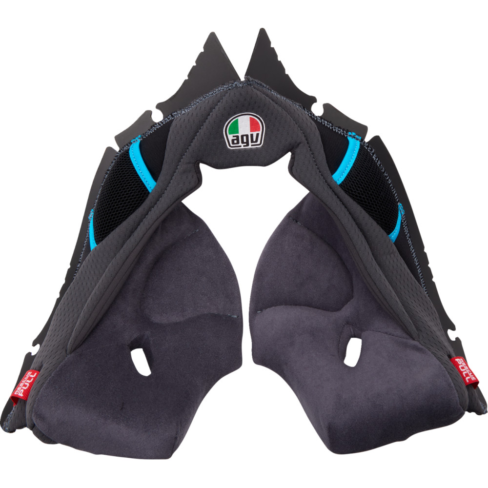 Cheek Pads for Pista GP RR Helmets - Gray/Cyan - Lg