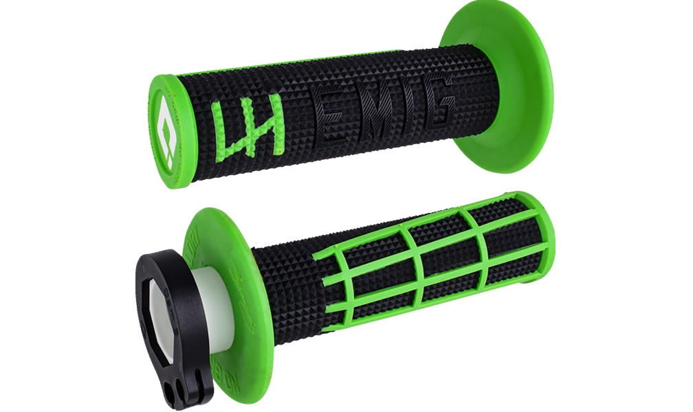 Emig 2.0 Racing V2 Lock-On Grips - Black/Green