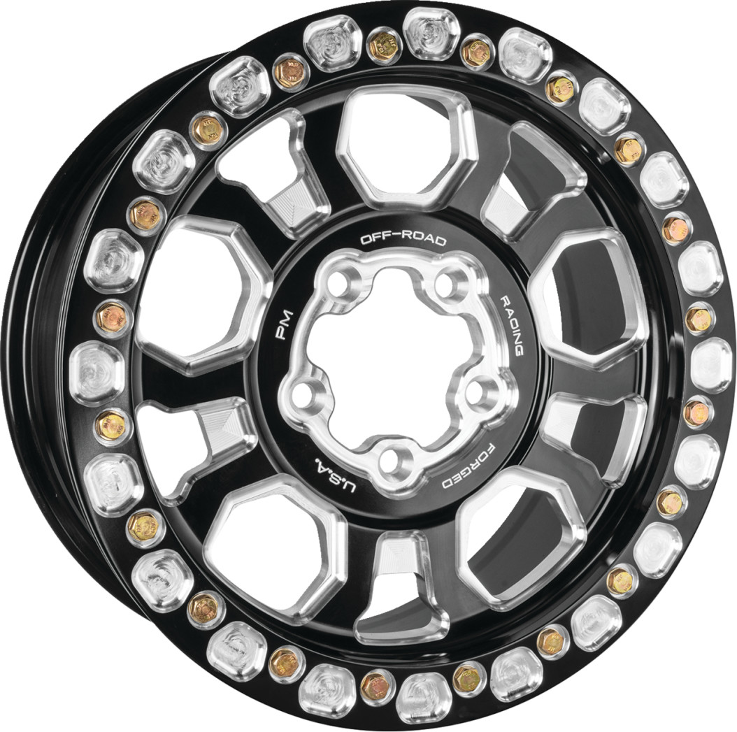 Race Beadlock Wheels - 15x7 - 5/4.5 Bolt Pattern - 5+2 Offset - Black Contrast Cut