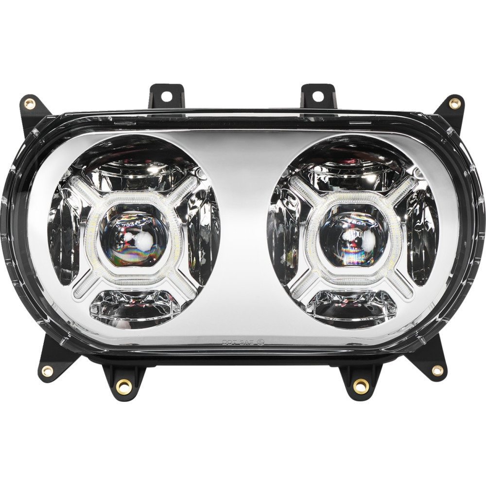 ProGlow Double-X LED Headlight - Chrome
