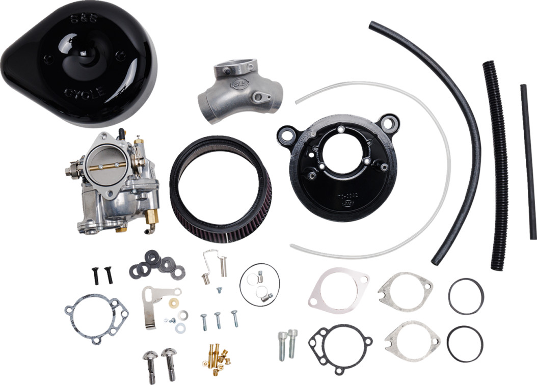 Super E Carburetor Kit w/Chrome Slasher Teardrop Air Cleaner Cover