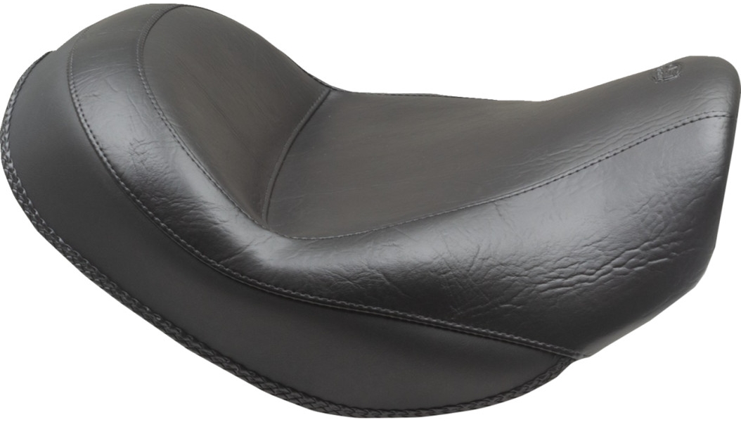 Wide Touring Solo Seat without Driver Backrest - Black