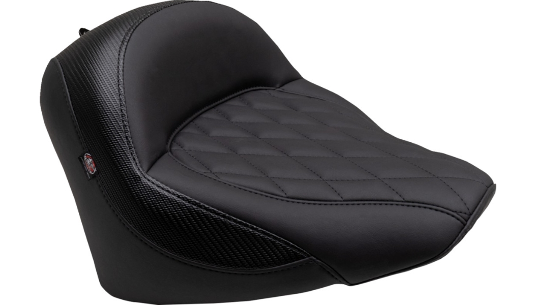 Standard Touring Solo Seat without Backrest - Diamond Stitch - Black