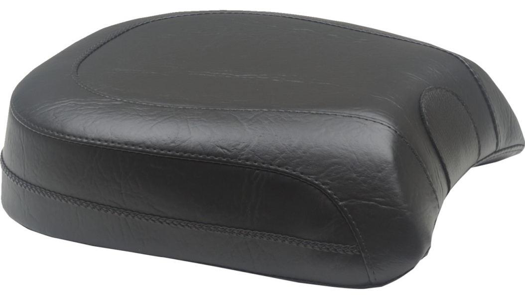 Recessed Wide Touring Passenger Seat - Black without Studs