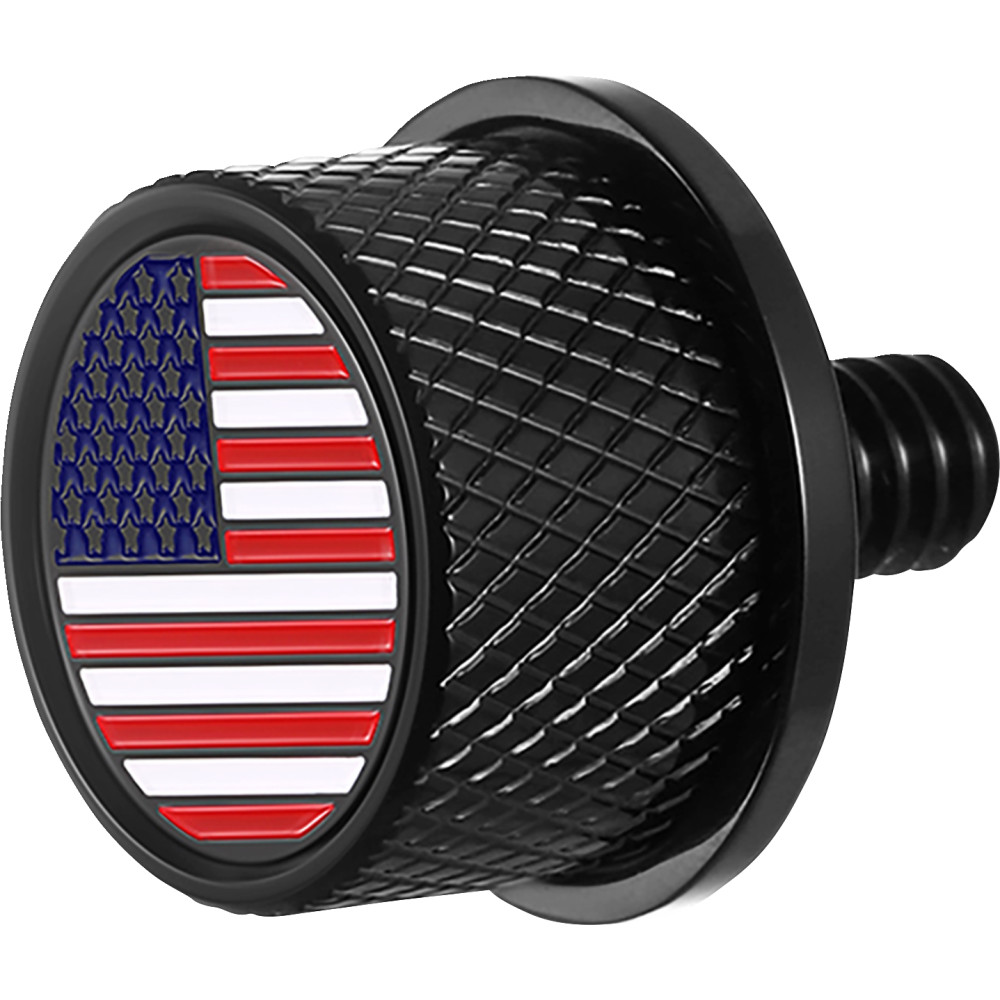 Seat Mounting Knob - Black with American Flag Skull