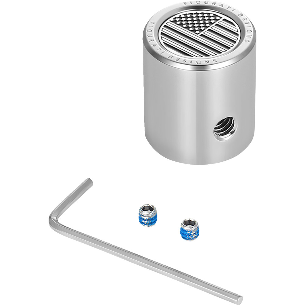 Heel-Toe Shifter Cover - Stainless Steel with American Flag Skull