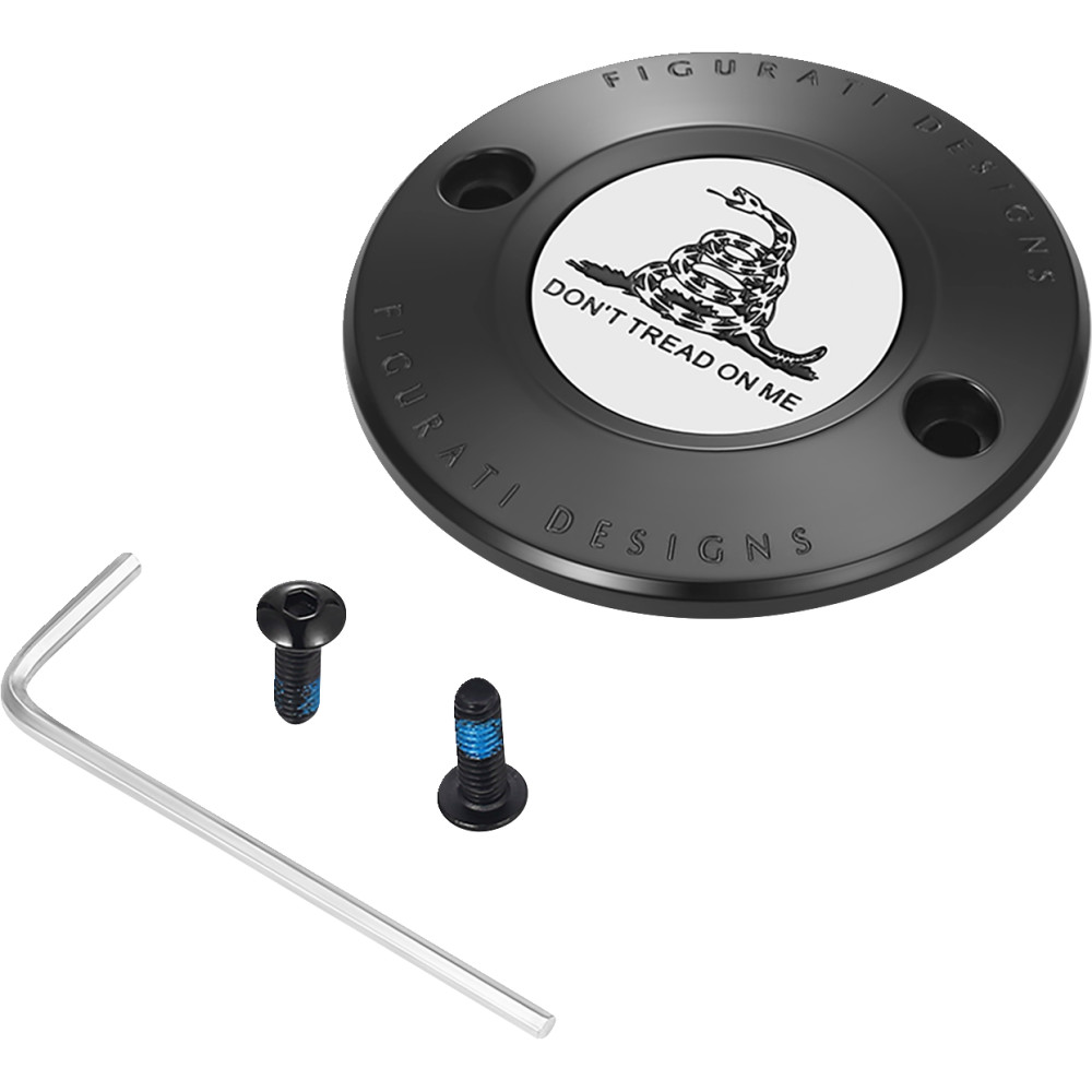 Timing Cover - Black with Dont Tread On Me - 2 Hole