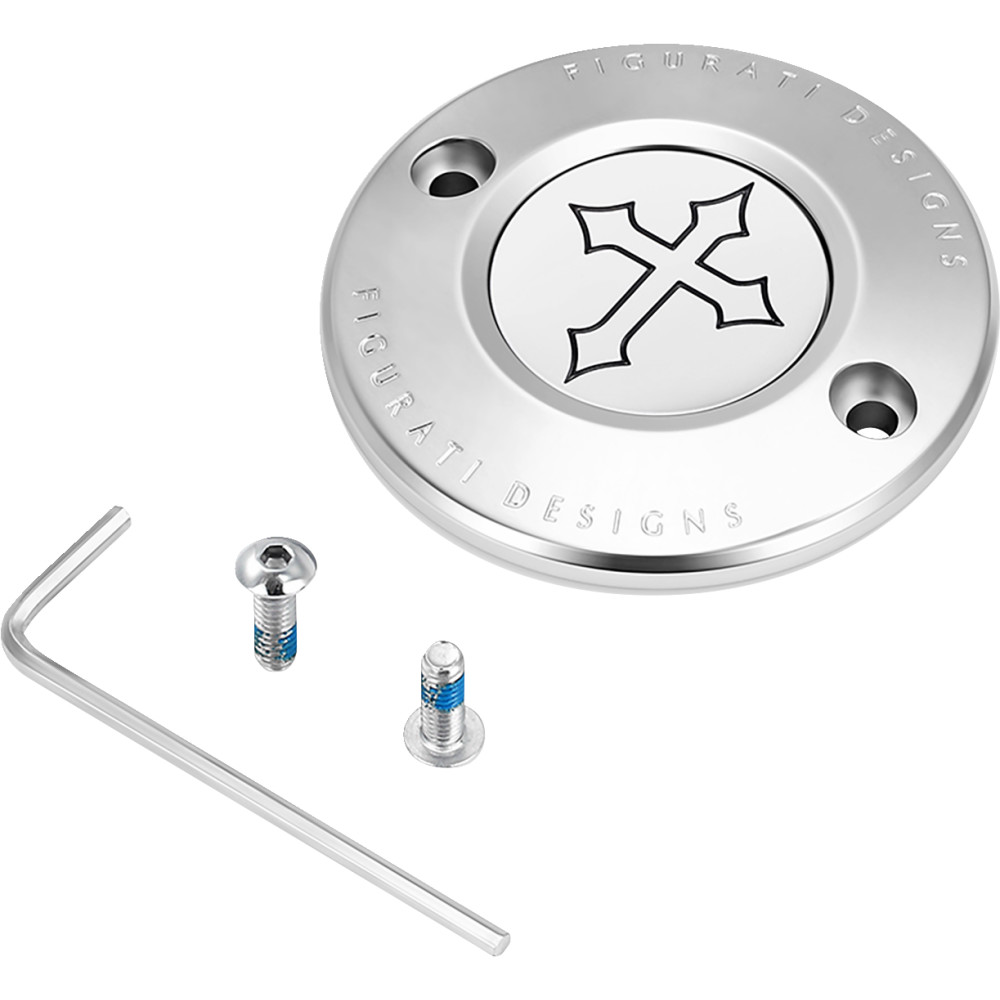 Timing Cover - Stainless Steel with Cross - 2 Hole