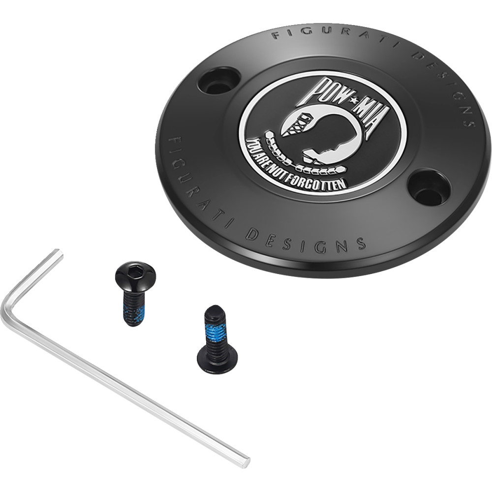 Timing Cover - Black with POW MIA - 2 Hole