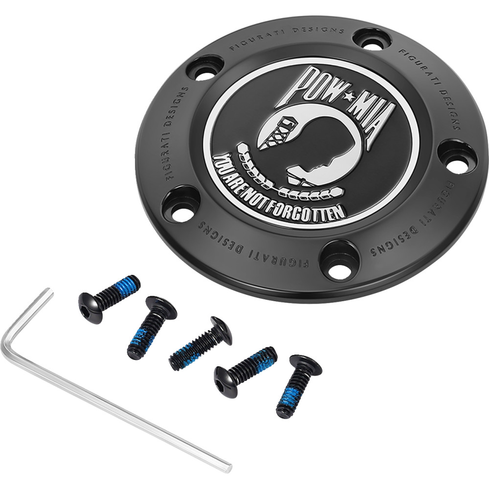 Timing Cover - Black with POW MIA - 5 Hole